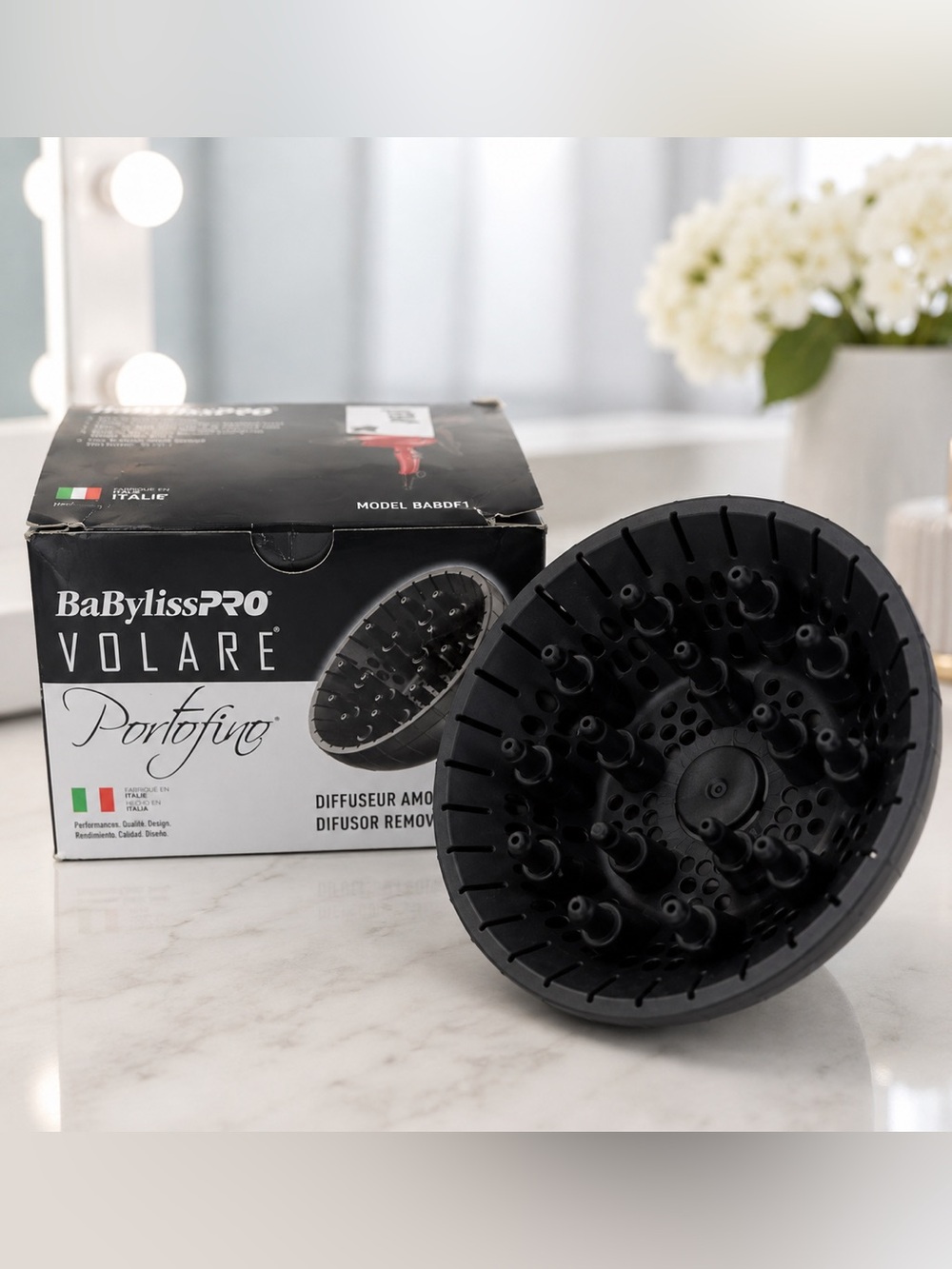 BaBylissPRO Volare Portofino Removable Hair Diffuser BABDF1 Made in Italy NEW !